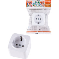 Розетка TDM ELECTRIC 2П+З открытой установки IP20 16А, белая "Дача" Народная SQ1824-0008