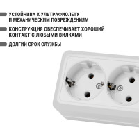 Розетка TDM двойная 2П+3 открытой установки IP20 16А 250В керамика белая "Ладога" SQ1801-0113