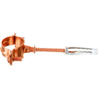 Хомут для труб Uni-Fitt 22 медный со шпилькой и дюбелем 851R2200