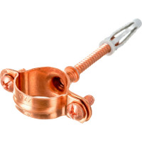 Хомут для труб Uni-Fitt 22 медный со шпилькой и дюбелем 851R2200