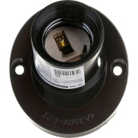 Настенный патрон ЭРА Е27, настенный, бакелит, черный Б0044082