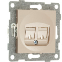 Механизм компьютерной розетки GUSI ELECTRIC Ugra RJ45, одинарной, СУ, шампань С11К1-027