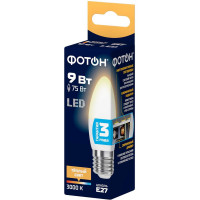Светодиодная лампа ФОТОН LED B35 9Вт E27 3000K теплый свет 23973