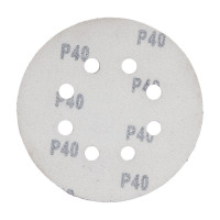 Круг абразивный под липучку (5 шт; 125 мм; Р40; с отверстиями) BOHRER 52112604
