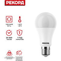 Светодиодная лампа РЕКОРД LED A60 14W E27 3000K 24368