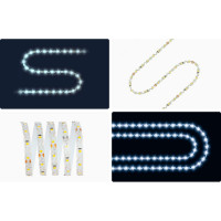 Светодиодная лента Apeyron 24В, 5Вт/м,smd2835, 60д/м, IP20, 400Лм/м, S-типа 6мм, 5м, холодный белый 351