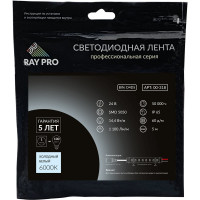 Светодиодная лента Apeyron 24В, 14,4Вт/м, smd5050, 60д/м, IP65, 1100Лм/м подложка 10мм, 5м, 6500К 00-318