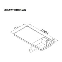 Раковина над стиральной машиной AM.PM X-Joy литьевой мрамор, правая, 100 см M85AWPR1001WG