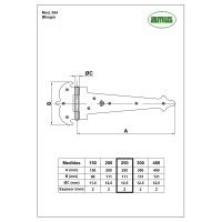 Накладная петля Amig черная 554-250х2