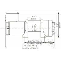Электрическая лебёдка RUNVA 12V 3500A lbs 1588 кг синтетический трос EWP3500ASR