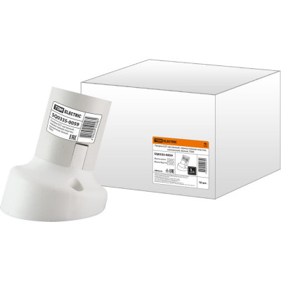 Патрон TDM ELECTRIC Е27 настенный, термостойкий пластик, наклонный, белый, SQ0335-0059
