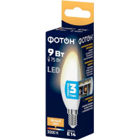 Светодиодная лампа ФОТОН LED B35 9Вт E14 3000K теплый свет 23968
