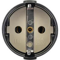 Кабельная розетка duwi прямая с/з 16А 230B черная 30459 3