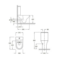 Чаша напольного унитаза, технология Jacob Delafon Rimless крепления в комплекте UJAL102-0 00000096112