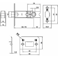 Дверная защелка Amig покрытие никель 7-60 NI