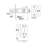 Дверная защелка Amig покрытие латунь 6-35 LP