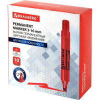 Перманентный маркер BRAUBERG JUMBO, широкая линия письма, скошенный наконечник, 3-10 мм 151226