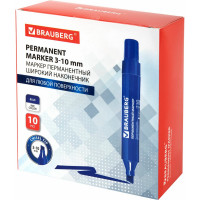 Перманентный маркер BRAUBERG JUMBO, широкая линия письма, скошенный наконечник, 3-10 мм 151225