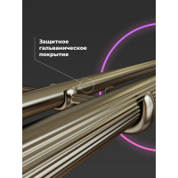 Двухрядный карниз Peora диаметр 28 мм, цвет античное золото, 300 см составной 60079