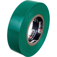 Изолента Unibob ПВХ, 19 мм х 20 м, 150 мкм, зеленая 211756
