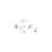 Проходной адаптер Hyperline CA2-KJ-C6-BK (coupler), RJ-45(8P8C) формата Keystone Jack 444915