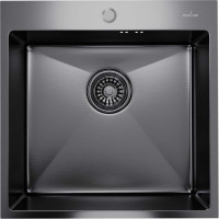 Настольная мойка MIXLINE PRO 50x50, 3 мм, выпуск 3 1/2, 20 см, с сифоном, черный графит 547230