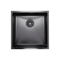 Подстольная мойка MIXLINE PRO 50x50, 3 мм, выпуск 3 1/2, 20 см, с сифоном, черный графит 547228