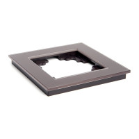 1-местная рамка STEKKER серия Катрин, стеклянная, GFR00-7001-04, шоколад 39535