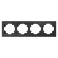 Горизонтальная 4-местная рамка STEKKER серия Катрин, стеклянная, GFR00-7004-06, графит 39542