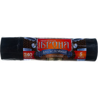 Мешки для мусора в рулоне с завязками Броня (5 шт; 110x115 см; 240 л; черные; ПВД; 55 мкм) Ромашка ЗВБ-240/5/9/Ч