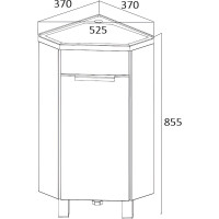 Тумба с раковиной в ванную 1Marka Penta 37x37Н 1д. напольная Белый глянец Ц0000001635