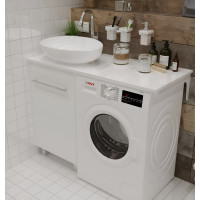 Столешница под стиральную машину 1Marka Wash 110 белый глянец Ц0000004097