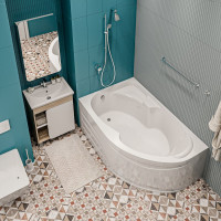 Акриловая ванна 1Marka "DIANA" 170x90, асимметричная левая белая 01ди1790л