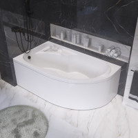 Акриловая ванна 1Marka "DIANA" 170x90, асимметричная левая белая 01ди1790л