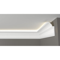 Карниз потолочный ударопрочный влагостойкий под покраску Decor-Dizayn 120x60x2000мм DD517