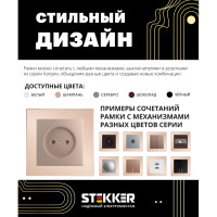 1-местная рамка STEKKER серия Катрин, стеклянная, GFR00-7001-02, шампань 39527
