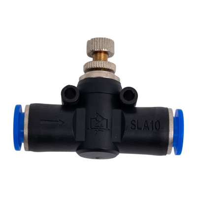 Фитинг цанговый с краником прямой 10 мм - 10 мм Pegas pneumatic 6010