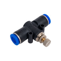 Фитинг цанговый с краником прямой 10 мм - 10 мм Pegas pneumatic 6010