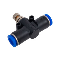 Фитинг цанговый с краником прямой 10 мм - 10 мм Pegas pneumatic 6010