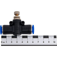 Фитинг цанговый с краником прямой 10 мм - 10 мм Pegas pneumatic 6010