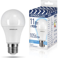 Светодиодная лампа ЛОН Ergolux LED-A60-11W-E27-4K 11Вт Е27 4500К 220-240В, ПРОМО 14459