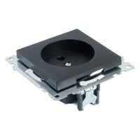 1-местная розетка STEKKER с защитной шторкой механизм без заземления, 10А, Катрин, GLS10-7109-05, черный 39609