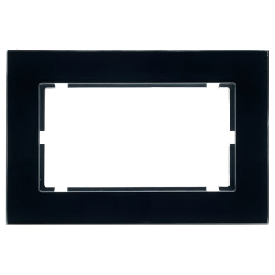 Горизонтальная 2-местная рамка STEKKER без перемычки, серия Катрин, стеклянная, GFR00-7012-05, черный 39571