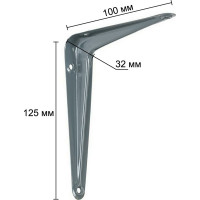 Кронштейн жестяной VORMANN 100x125x32 мм, цвет: серый лак, 00150 100 LG