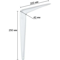 Кронштейн жестяной VORMANN 200x250x40 мм, цвет: белый лак, 00150 200 LW