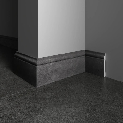 Плинтус напольный ударопрочный влагостойкий Decor-Dizayn цвет графит 79x13x2400 мм 005-94