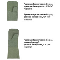 Брезентовые рукавицы TDM ELECTRIC Искра, длинный раструб, двойной наладонник, 420 г/м 1 пара, SQ1016-0513