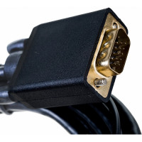 Кабель Cablexpert HDMI VGA, 19M/15M + 3.5Jack 3м медь, черный, позолоченные разъемы A-HDMI-VGA-03-10