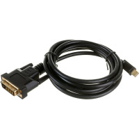 Кабель Cablexpert mDP-DVI 20M/25M, 1.8м, черный, позолоченные разъемы, пакет CC-mDPM-DVIM-6