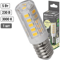 Светодиодная лампа TDM ELECTRIC Е14, 5 Вт, 230 В, 3000 К, SMD, 16x54 мм SQ0340-0340